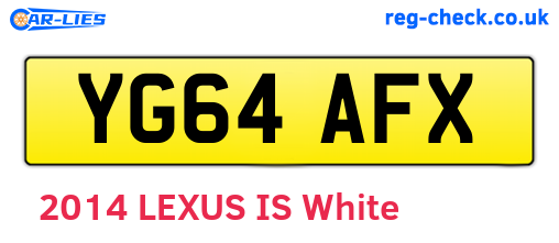 YG64AFX are the vehicle registration plates.