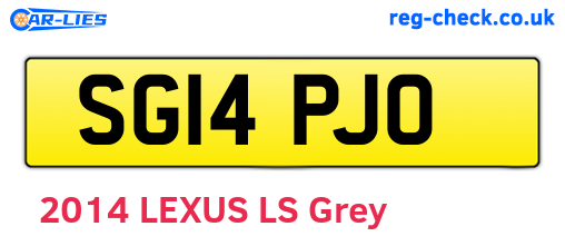 SG14PJO are the vehicle registration plates.