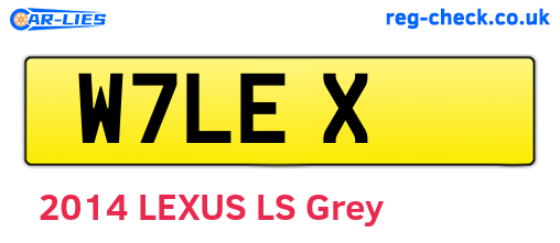 W7LEX are the vehicle registration plates.