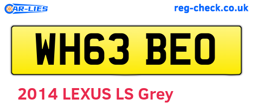 WH63BEO are the vehicle registration plates.