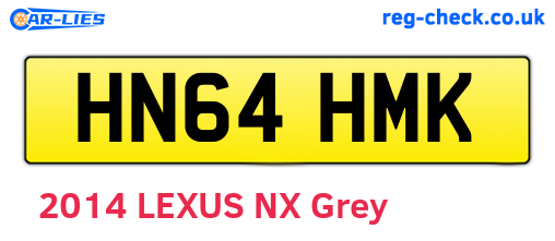 HN64HMK are the vehicle registration plates.