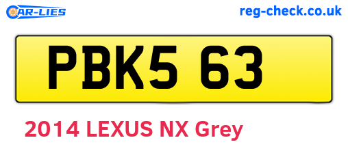 PBK563 are the vehicle registration plates.