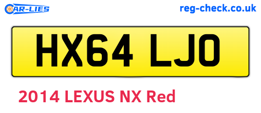 HX64LJO are the vehicle registration plates.