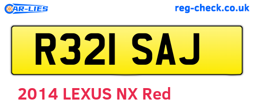 R321SAJ are the vehicle registration plates.