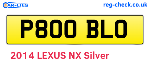 P800BLO are the vehicle registration plates.