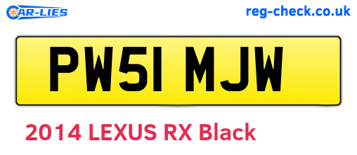 PW51MJW are the vehicle registration plates.