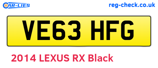 VE63HFG are the vehicle registration plates.