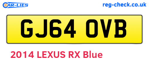 GJ64OVB are the vehicle registration plates.