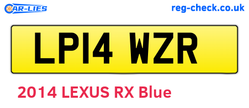 LP14WZR are the vehicle registration plates.