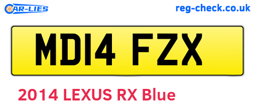 MD14FZX are the vehicle registration plates.