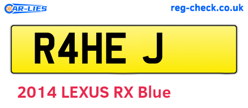 R4HEJ are the vehicle registration plates.