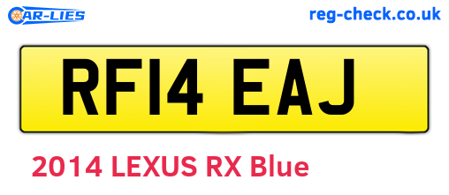 RF14EAJ are the vehicle registration plates.