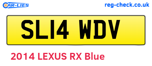 SL14WDV are the vehicle registration plates.