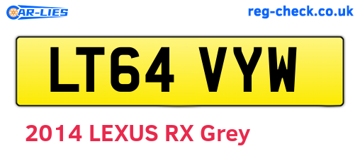 LT64VYW are the vehicle registration plates.