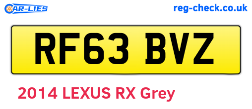 RF63BVZ are the vehicle registration plates.