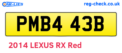 PMB443B are the vehicle registration plates.