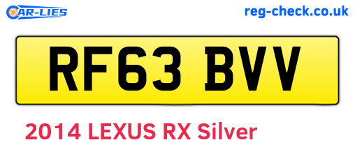 RF63BVV are the vehicle registration plates.