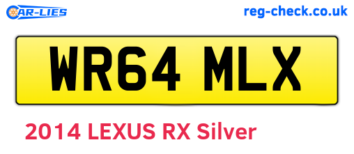 WR64MLX are the vehicle registration plates.