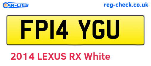 FP14YGU are the vehicle registration plates.