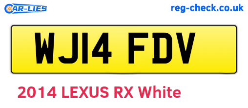 WJ14FDV are the vehicle registration plates.