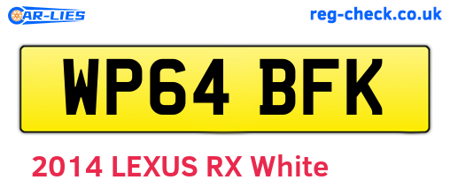 WP64BFK are the vehicle registration plates.