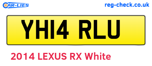 YH14RLU are the vehicle registration plates.