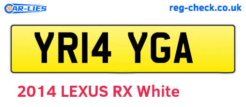 YR14YGA are the vehicle registration plates.