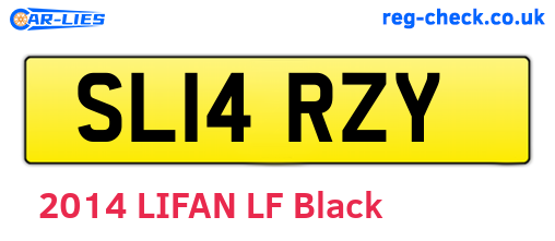 SL14RZY are the vehicle registration plates.