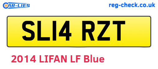 SL14RZT are the vehicle registration plates.