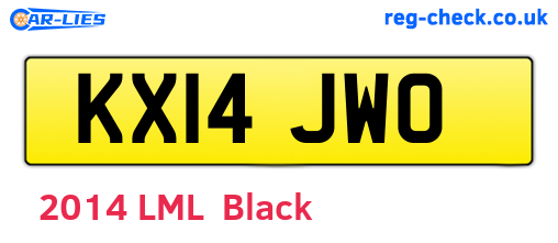 KX14JWO are the vehicle registration plates.