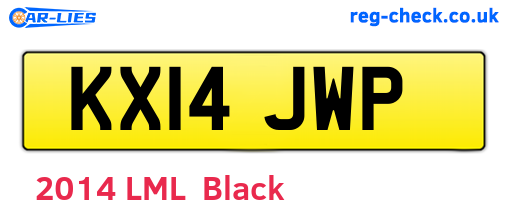KX14JWP are the vehicle registration plates.