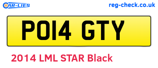 PO14GTY are the vehicle registration plates.