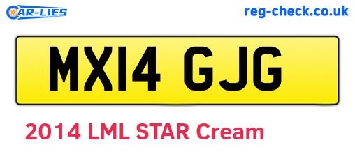 MX14GJG are the vehicle registration plates.