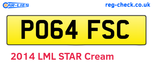 PO64FSC are the vehicle registration plates.
