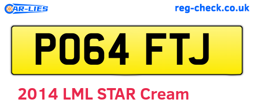 PO64FTJ are the vehicle registration plates.