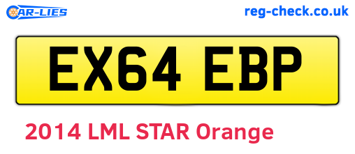 EX64EBP are the vehicle registration plates.