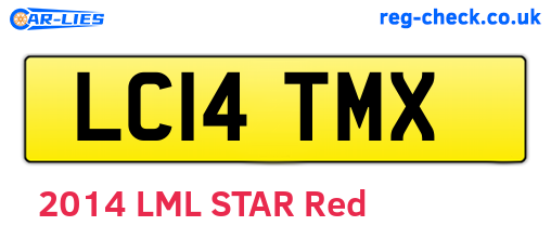 LC14TMX are the vehicle registration plates.