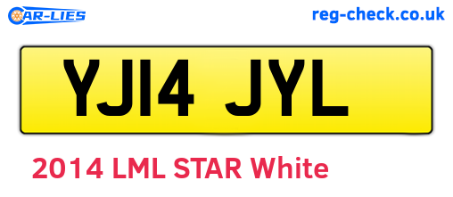 YJ14JYL are the vehicle registration plates.