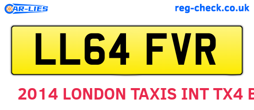 LL64FVR are the vehicle registration plates.