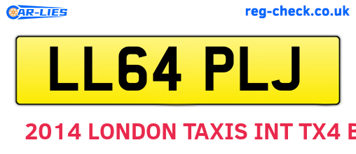 LL64PLJ are the vehicle registration plates.