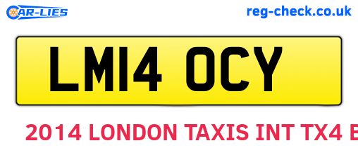 LM14OCY are the vehicle registration plates.