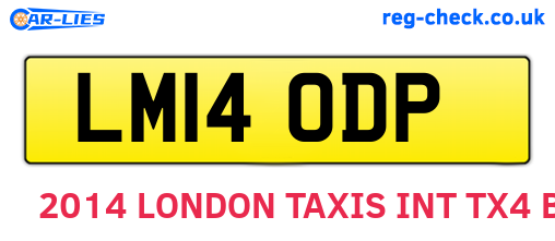 LM14ODP are the vehicle registration plates.