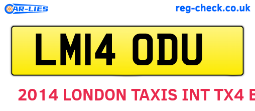 LM14ODU are the vehicle registration plates.
