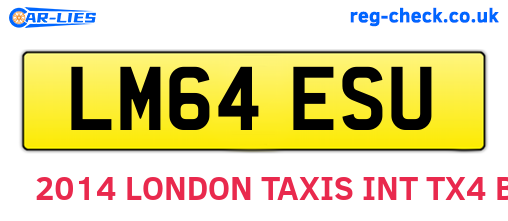 LM64ESU are the vehicle registration plates.
