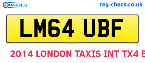 LM64UBF are the vehicle registration plates.