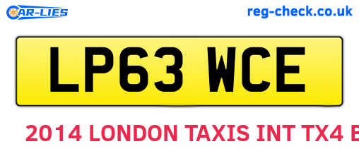 LP63WCE are the vehicle registration plates.