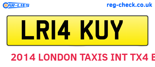 LR14KUY are the vehicle registration plates.