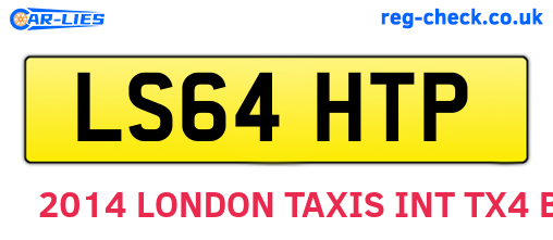 LS64HTP are the vehicle registration plates.