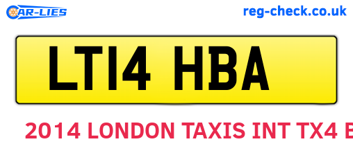 LT14HBA are the vehicle registration plates.