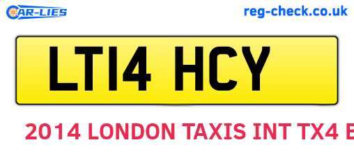 LT14HCY are the vehicle registration plates.